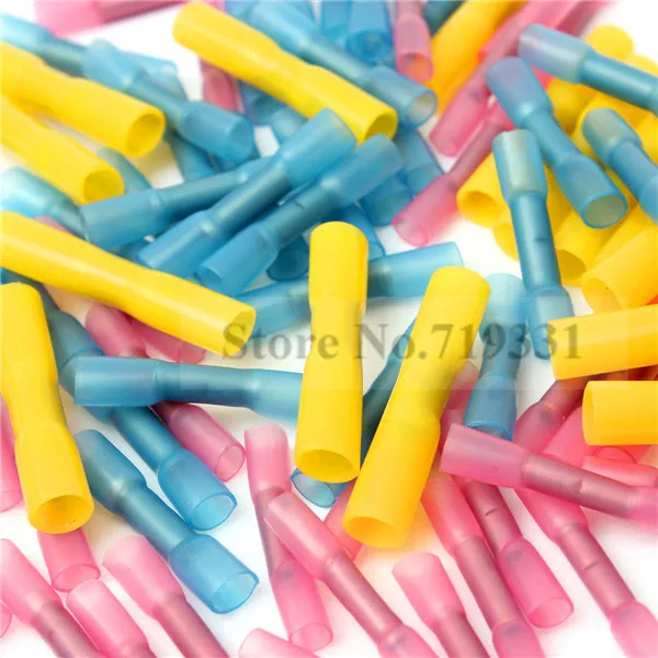 

100pcs Assorted 22-10 Heat Shrink Butt Wire Crimp Terminal Connector Electrical