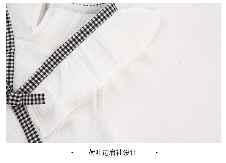 Casual Teen Girls Clothes 2019 New Summer Children Clothing Set Ruffles Tops Plaid Shorts 2Pcs Kids Suit For Girls Outfits 3-14Y (17)