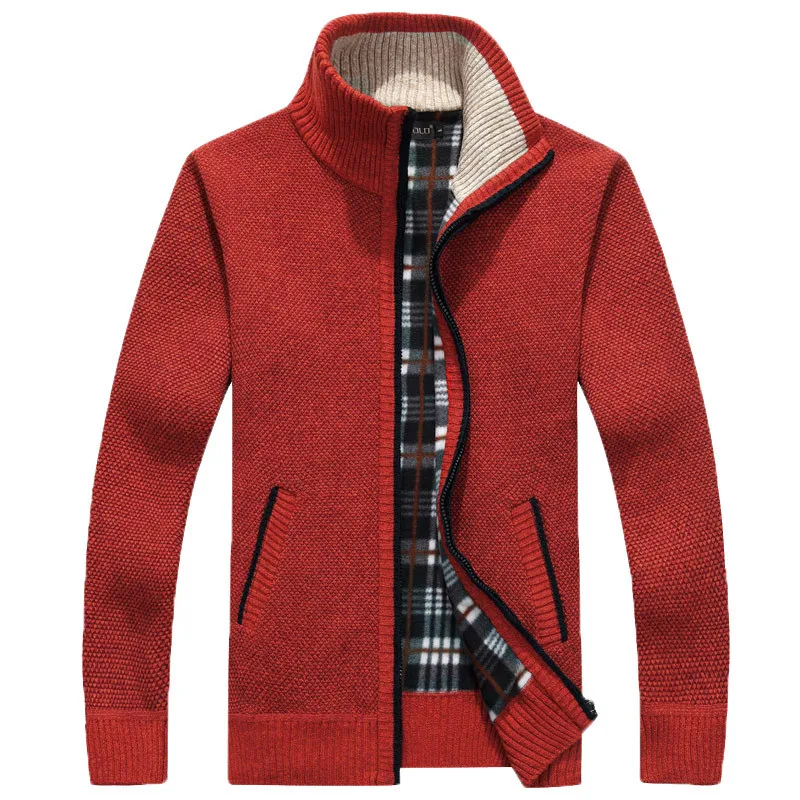 50% OFF 2018 Men's jacket Autumn Winter Warm Cashmere Wool Zipper jackets Pullover Man Casual Knitwear Sweaters coat Plus Size M-4XL