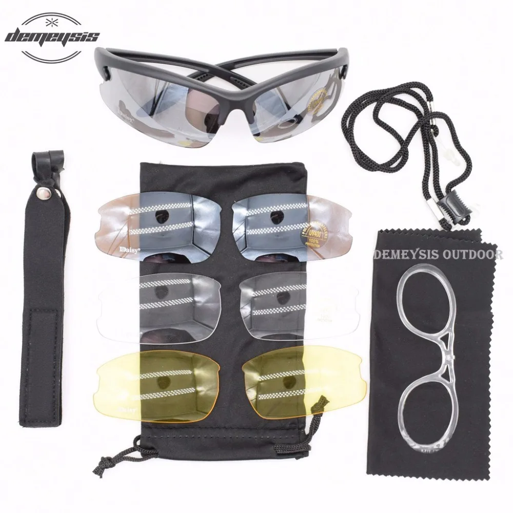 Sport Shooting glasses 4Lenses Sunglasses Military Tactical Goggles UV400 Protector Shooting Glasses Durable Goggle