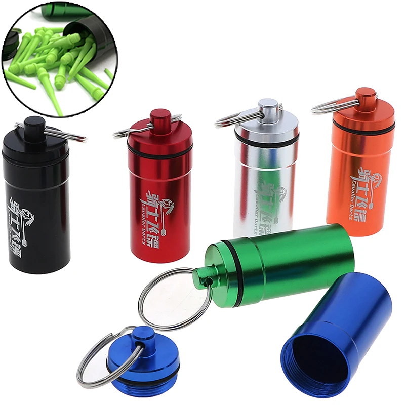 

Dart Soft Tips Points Flights Protector Storage Box Portable Dart Accessories Waster O-Ring Supplies Carrying Holder w/ Key Ring