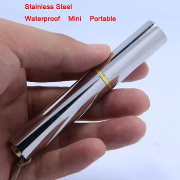 

Free Shipping wholesale LED MINI Flashlight Torch 300 lumens stainless steel 10440 Li-Ion Rechargeable Battery waterproof