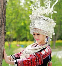 hot sell new – free shipping hot – Handcrafted miao Silver head Phoenix silver ornaments, necklace