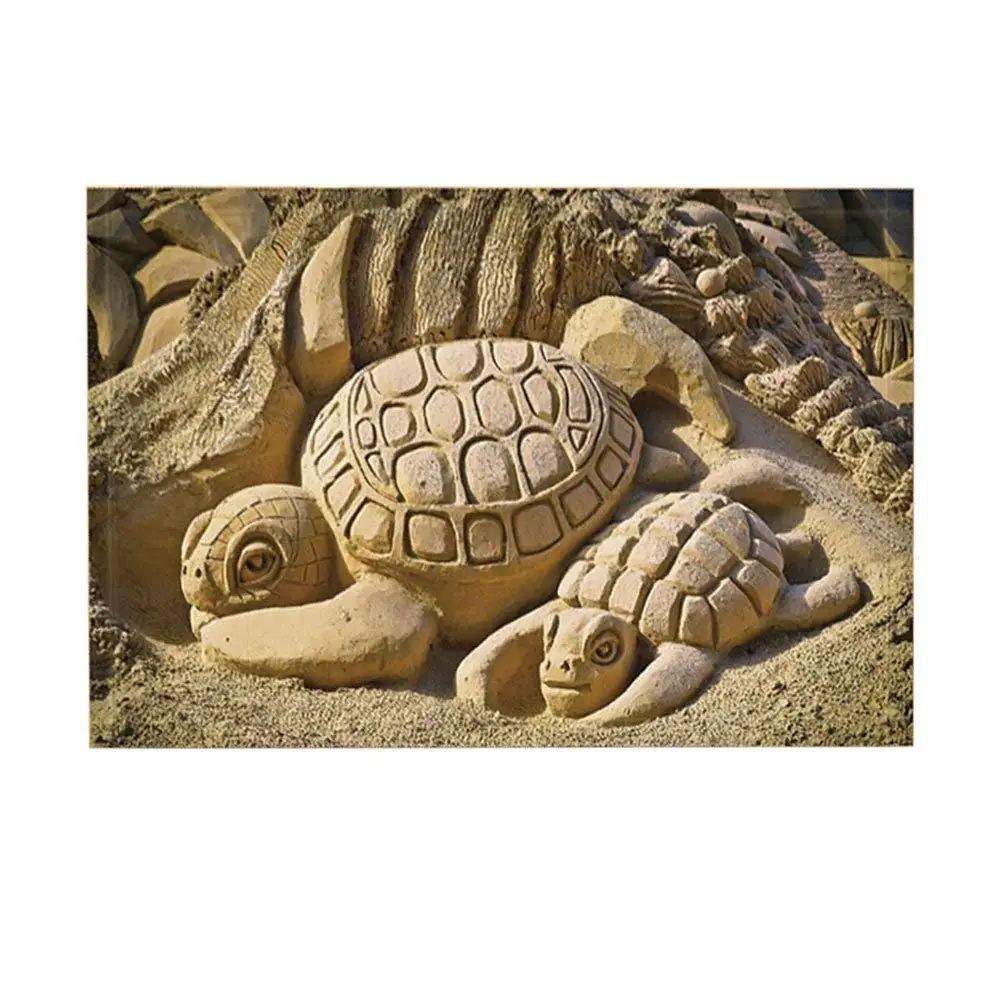 Современный художественный декор, коврик для ванной, Песочная скульптура, морская черепаха на пляже, нескользящий пол, входные двери, коврик для ванной комнаты