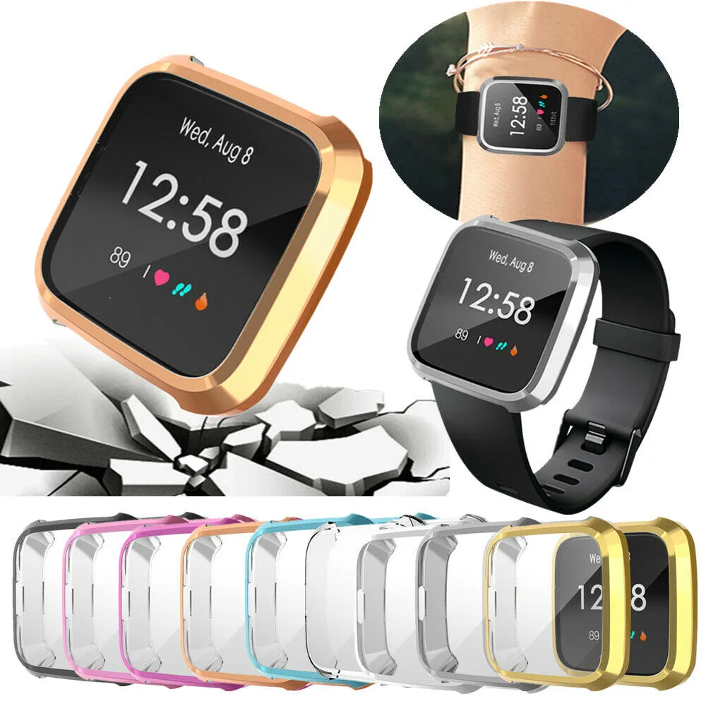 

New Frame Case Cover For Fitbit Versa Lite Watch TPU Full Screen Protector Protect Frame Case Cover