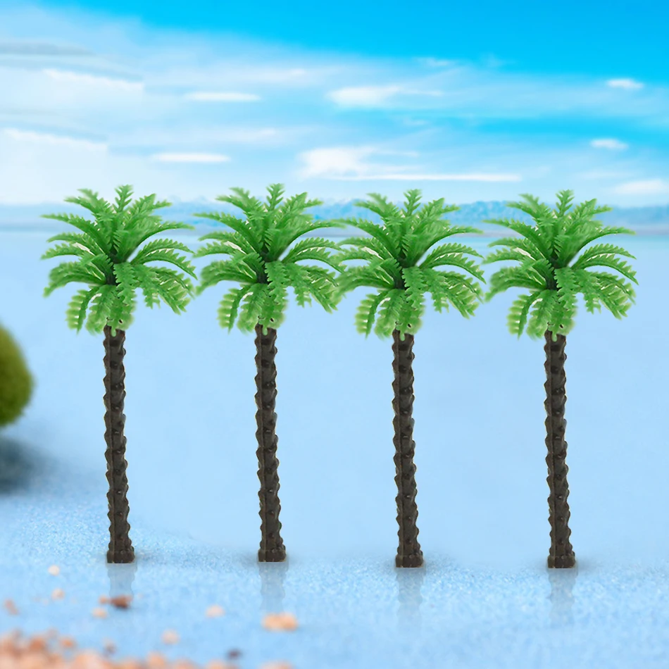 

300pcs 3.5cm miniature Architecture Plastic Palm Tree Model Miniature scale Palm Tree for sea scenery