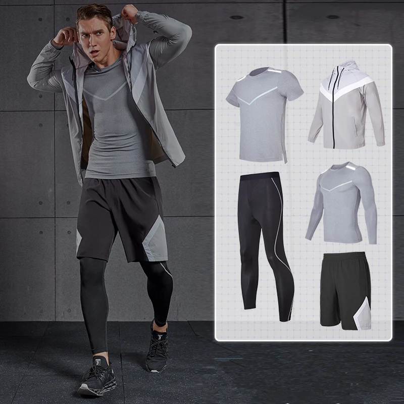 Vansydical мужские спортивные наборы для бега, спортивные костюмы для бега, спортивная одежда для занятий спортом, одежда для занятий спортом, 5 шт., для спортзала для игры в баскетбол