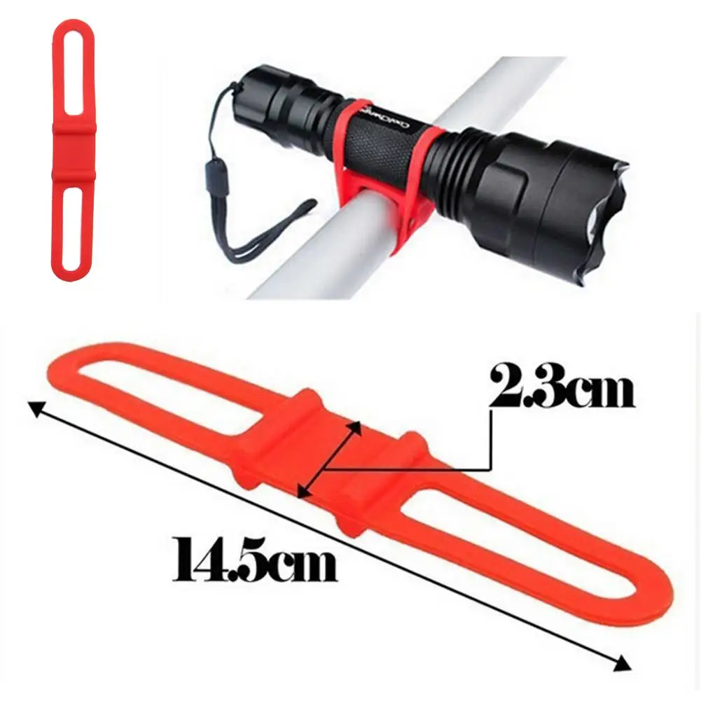 Mountain Road Bike LED Flashlight Waterproof Torch Elastic Bandage Bicycle Light Mount Holder Silicon Strap for Outdoor Activity | Лампы и
