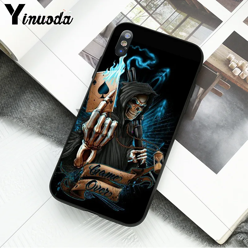 Yinuoda Grim reaper skull skeleton Customer High Quality Phone Case for Apple iPhone 8 7 6 6S Plus X XS MAX 5 5S SE XR Cover Yinuoda Grim reaper skull skeleton Customer High Quality Phone Case for Apple iPhone 8 7 6 6S Plus X XS MAX 5 5S SE XR Cover