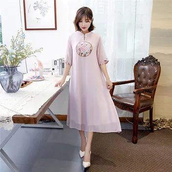 

Shanghai Story 2019 New Sale Hanfu Clothing Chinese Traditional Dress Cheongsam Style Dress Qipao 5 Color