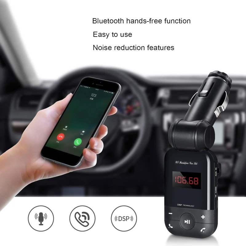 

Auto Stereo Bluetooth Handfree Car Kit U disk TF card MP3 Music Player FM Transmitter Modulator 12V-24V