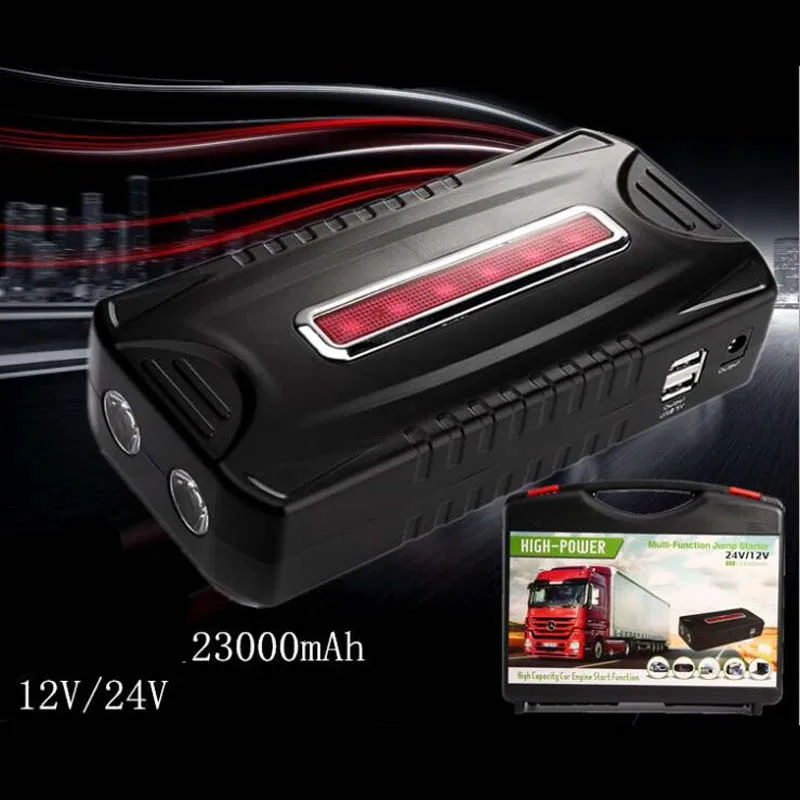 New 23000mAh Car Jump Starter Mini Portable Emergency Car Battery Charger Power bank Work 12V 24V Gasoline Diesel Vehicles