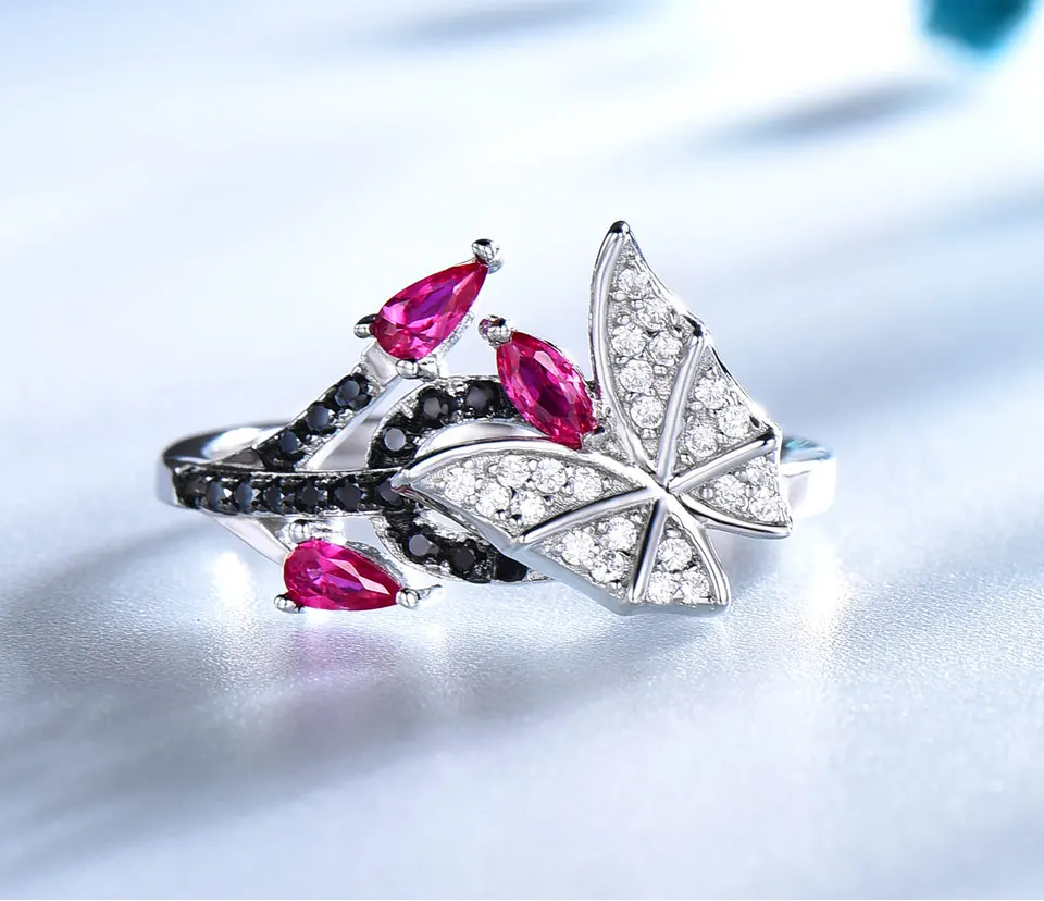 UMCHO Ruby 925 sterling silver jewelry set for women S016R-1-PC (5)