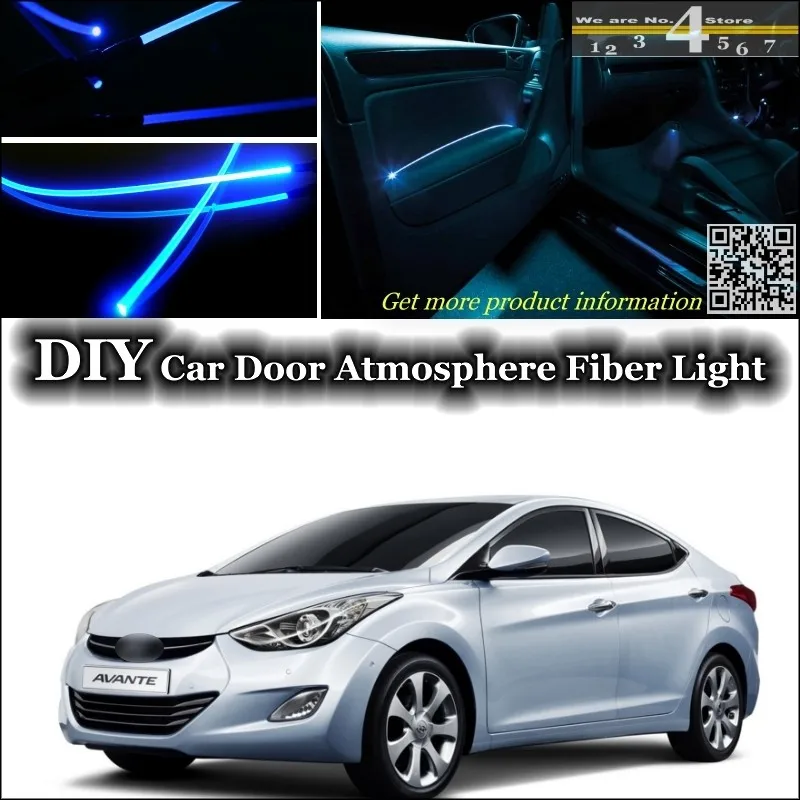 For Hyundai Avante Inokom Elantra GT i35 Neo Fludic interior Ambient Light Tuning Atmosphere Fiber Optic Band Lights Door Panel |