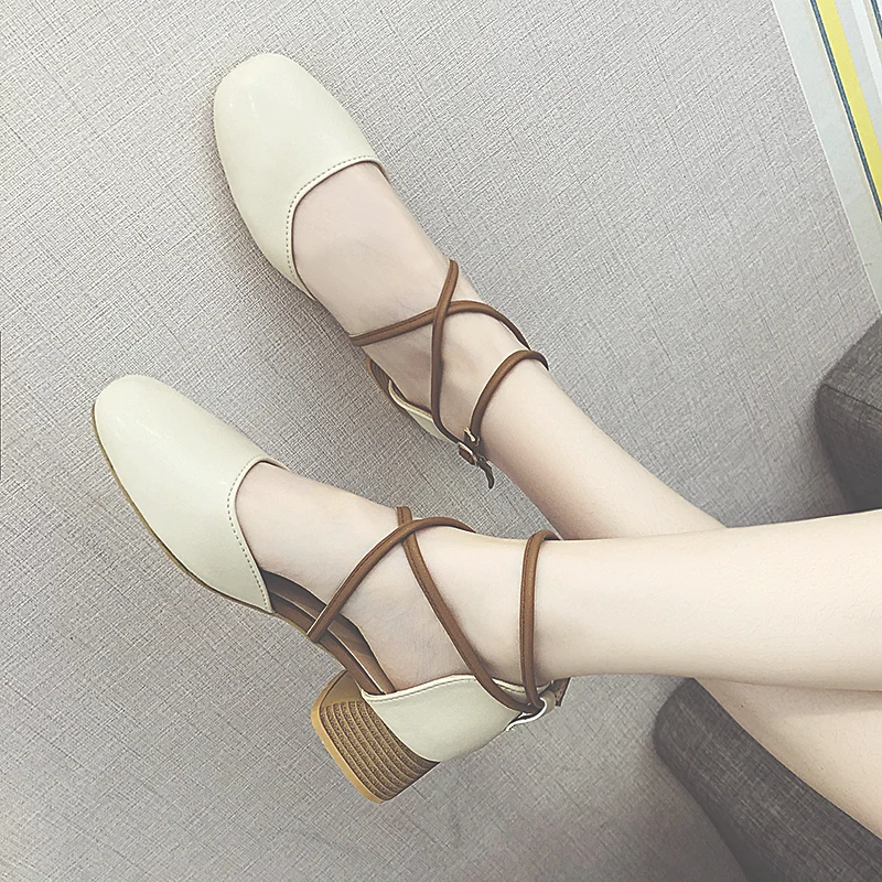 

Baotou sandals female summer 2019 new wild fashion with a skirt cross straps women's shoes sandals women shoes