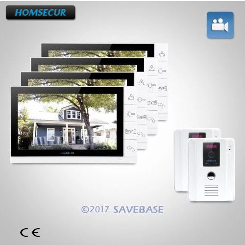

HOMSECUR 2C4M 9" Wired Video Door Phone Call System+Outdoor Monitoring + Dual-Way Intercom between Monitor and Monitor