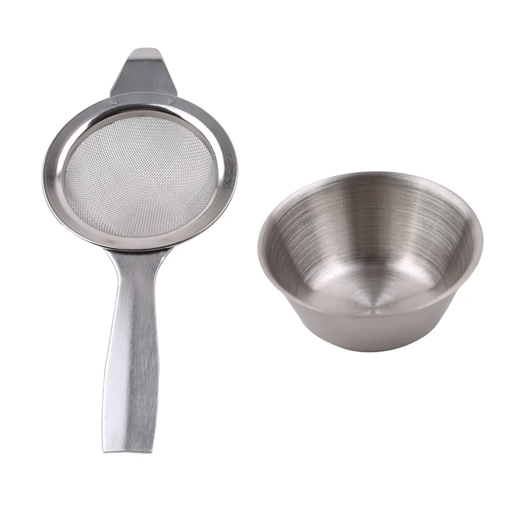 

Stainless Steel Wire Fine Mesh Filter High Quality Tea Sifting Sieve Colander Juice Tea Filter DIY Kitchen Pine Leaf Drip Bowl
