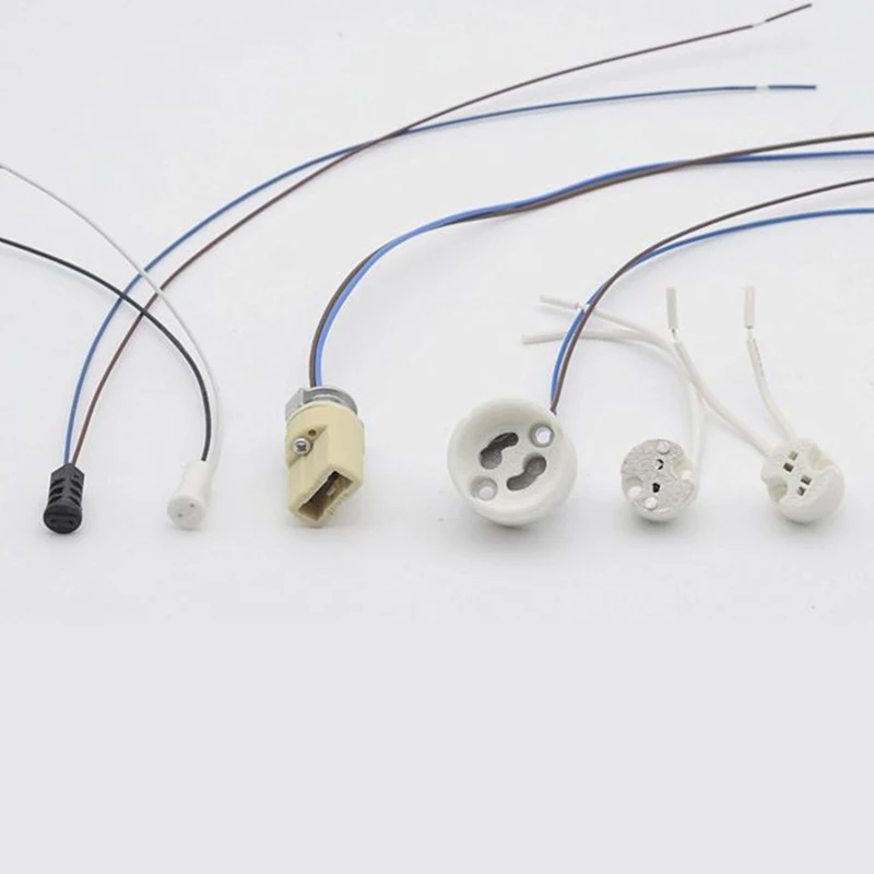 

6 Pieces Lamp Base G4 G9 GU10 MR16 GU5.3 Ceramics 2-Pin Inserted Lamp Holder Lighting Fixture Accessories