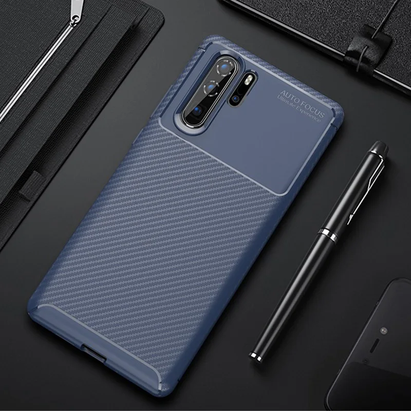 

For Huawei P30 Pro Case Carbon Fiber Cover Shockproof Silicon Phone case On For Huawei P30 P 30 Pro Cover Full Protection Bumper