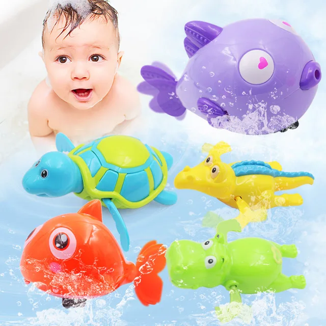 

Children's Cartoon Wind-up Spring Bath Toys Swimming Small Turtle Bathing Water Toys Kids Bath Toys Bathroom Toys