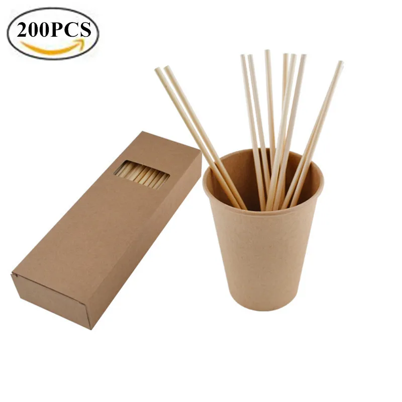 

200pcs Wheat Straw Eco-Friendly Drinking Straws Biodegradable Disposable Party straws 100PCS/BOX Drinking straw set