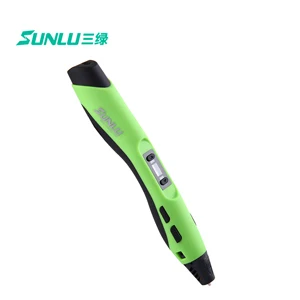 Ручка для 3d-печати Sunlu SL-300 с 20 шт пластиковыми нитями для печати 100 м 1,75 мм ABS термозащита 3D ручки принтер - Цвет: SL-300Green