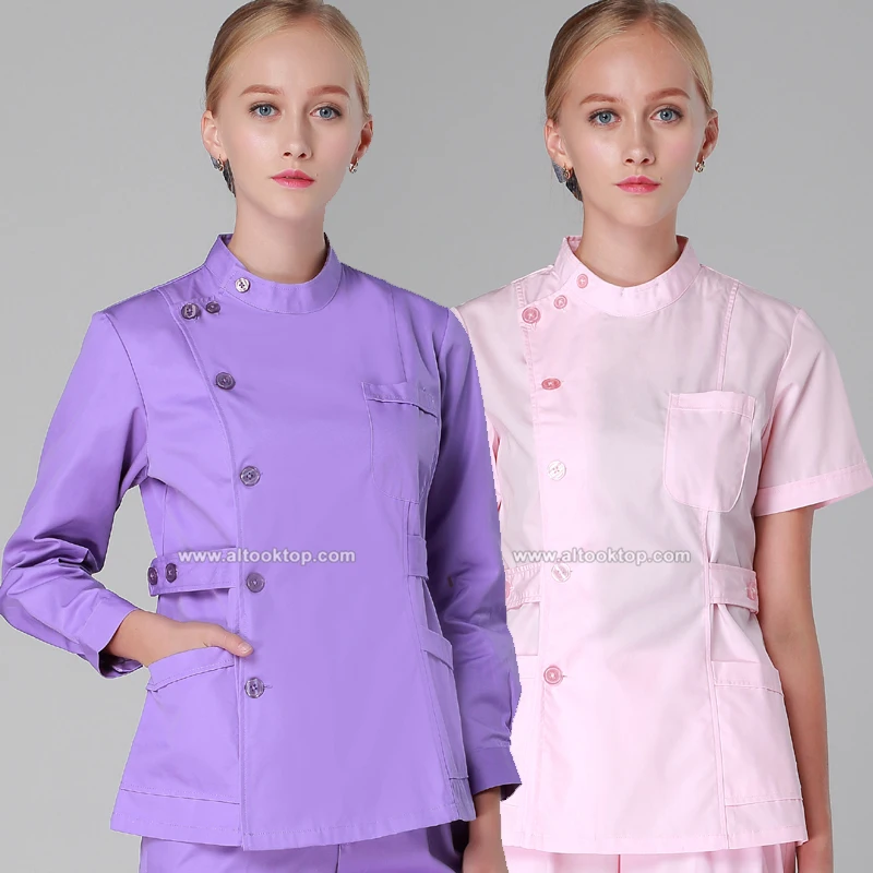 Medical suit spa beauty salon uniform design nursing scrub long sleeve