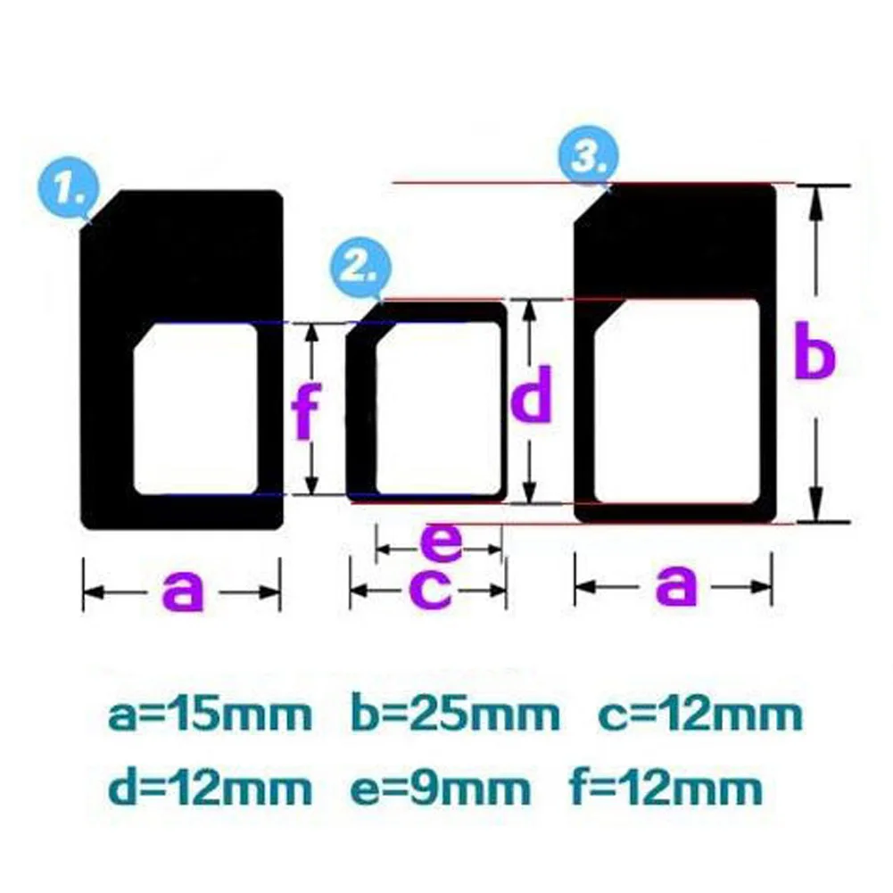 

10 Set Nano Micro Mini Standard SIM Card Adapter Kit Set Adapter Tools SL@88