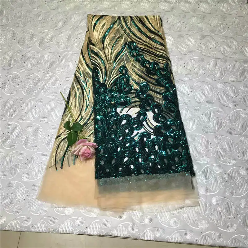 

ZQJ!Latest African Lace Fabric 2018 High Quality Lace Embroidery French Mesh With Beads Nigerian Lace Fabrics Material ! P41401