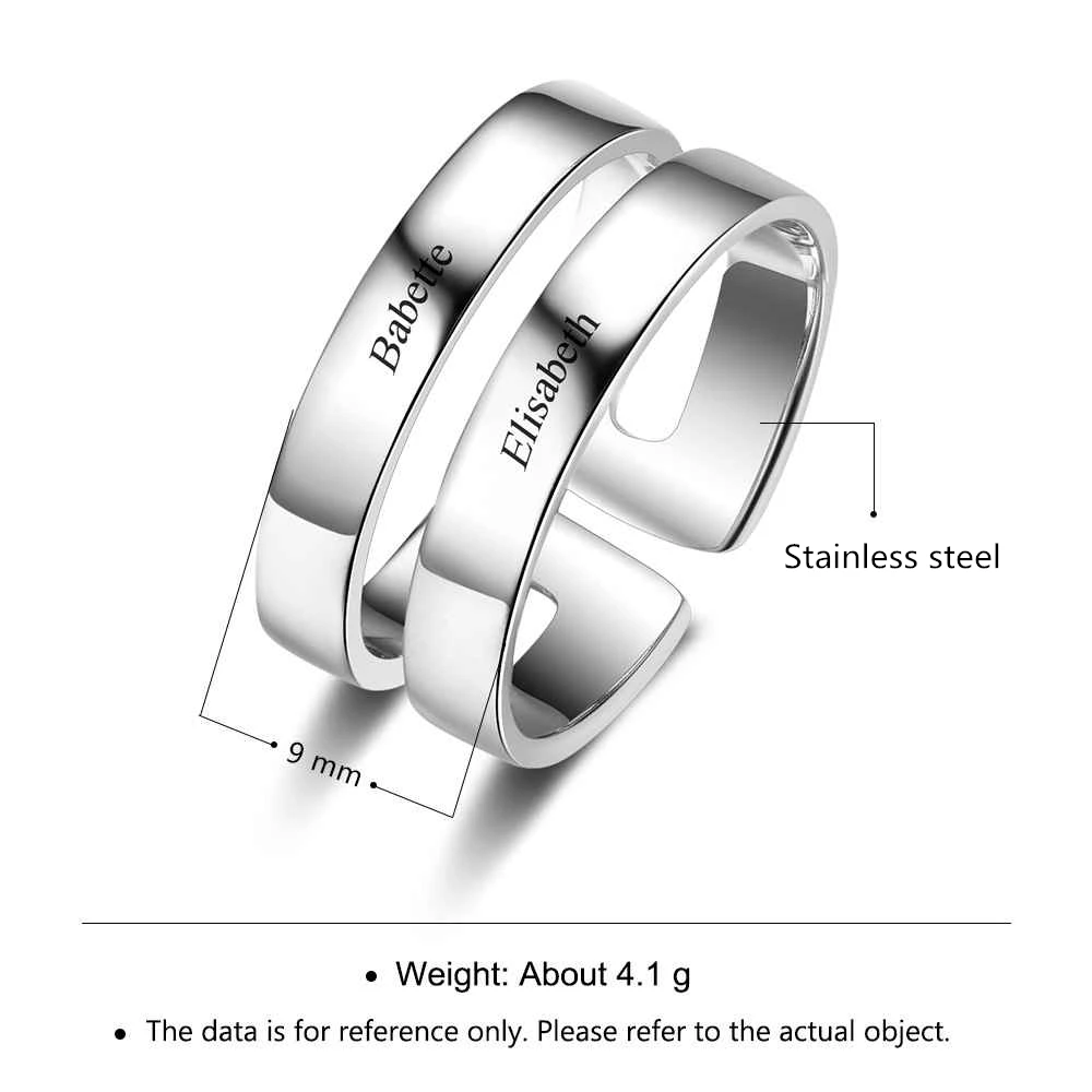Персонализированные подарочные выгравированное имя обещают кольца для женщин на заказ BFF лучшие друзья кольцо из нержавеющей стали ювелирные изделия(JewelOra RI103289