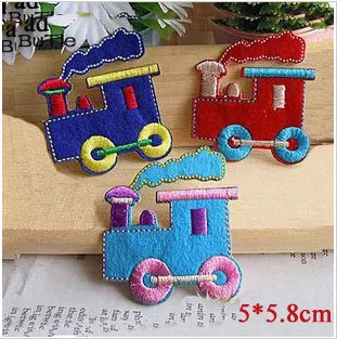 10 pçs lote kawaii patches mini trem de ferro no remendo roupas