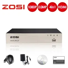 ZOSI 1080P 4CH TVI сетевой видеорегистратор с функцией Обнаружения Движения бесплатное приложение для системы видеонаблюдения 4CH 2.0MP Гибридный 4в1 DVR