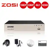 ZOSI 1080P 4CH TVI Network DVR Motion Detection Free App for CCTV Camera System 4CH 2.0MP Hybrid 4in1 DVR