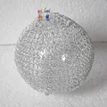 Eine einheit Klaren glas lampenschirm mit Silber Aluminium draht 90mm/110mm|Lampenabdeckungen & Schirme|Licht & Beleuchtung -