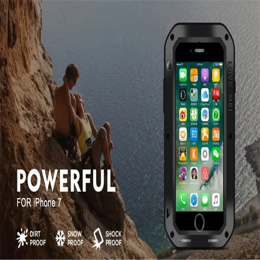 bilder für LIEBE MEI Für iphone7 plus Extreme Leistungsstarke leben Wasserdicht Dropproof Metallkasten Für iphone 7 4,7/5,5 zoll bilder für LIEBE MEI Für iphone7 plus Extreme Leistungsstarke leben Wasserdicht Dropproof Metallkasten Für iphone 7 4,7/5,5 zoll