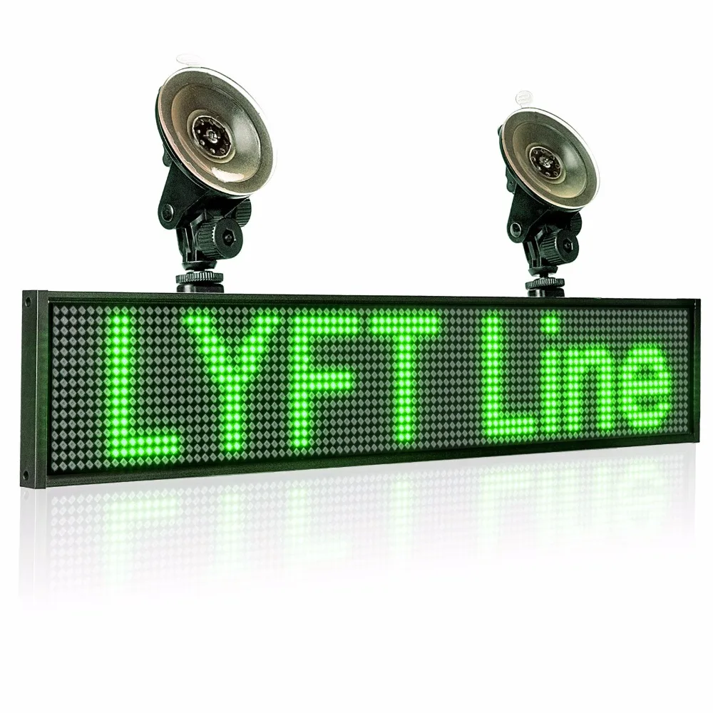 50cm P5mm Wif Indoor LED Sign panel12v Car Scrolling Ad Message board Green SMD display screen Support iOS phone input 2 sucker