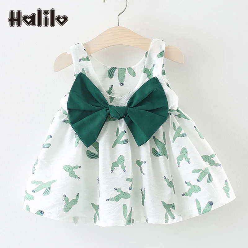 Halilo 2019 Summer Baby Girl Dress Bow Princess Costume Baby Girl Birthday Dress Cute Little Girls Clothing Kids Infant Dresses