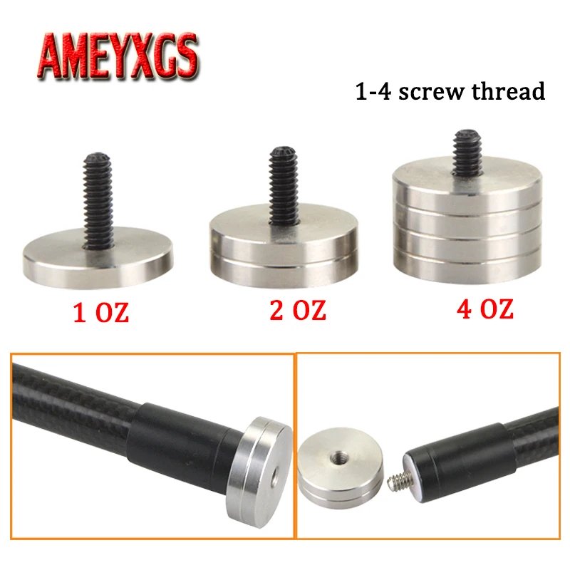 

1oz/2oz/4oz Archery 1/4 Screw Thread Balance Bar Counterweight Stabilizer Rod Shock Absorber Spare Weight Shooting Accessories