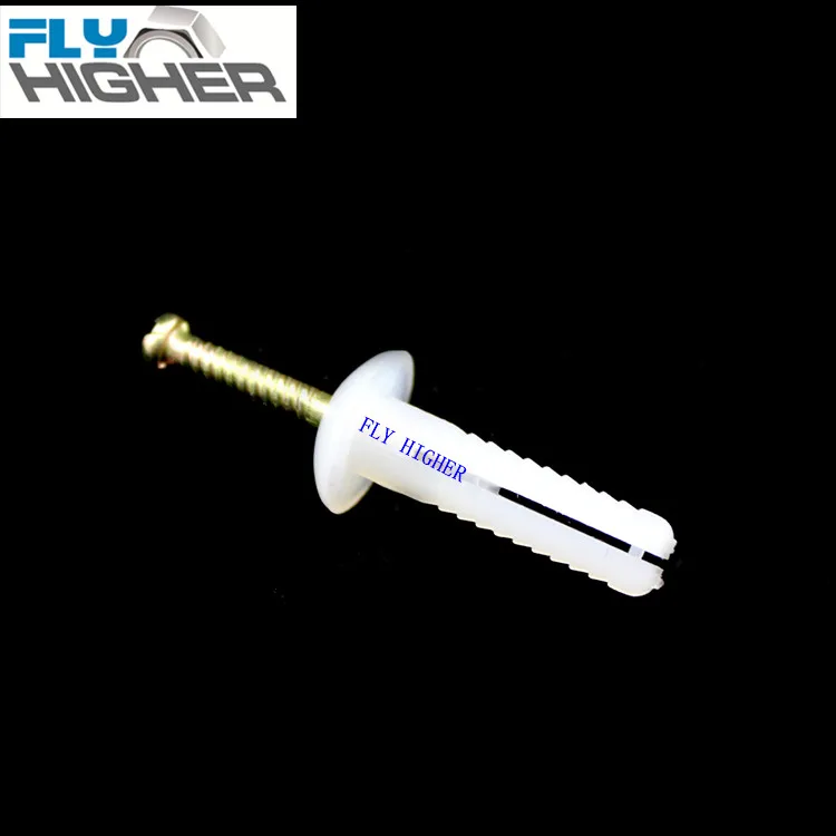 6.5x25 Mushroom Head Nylon Nail Anchors Hammer drive anchor 100pcs/pack