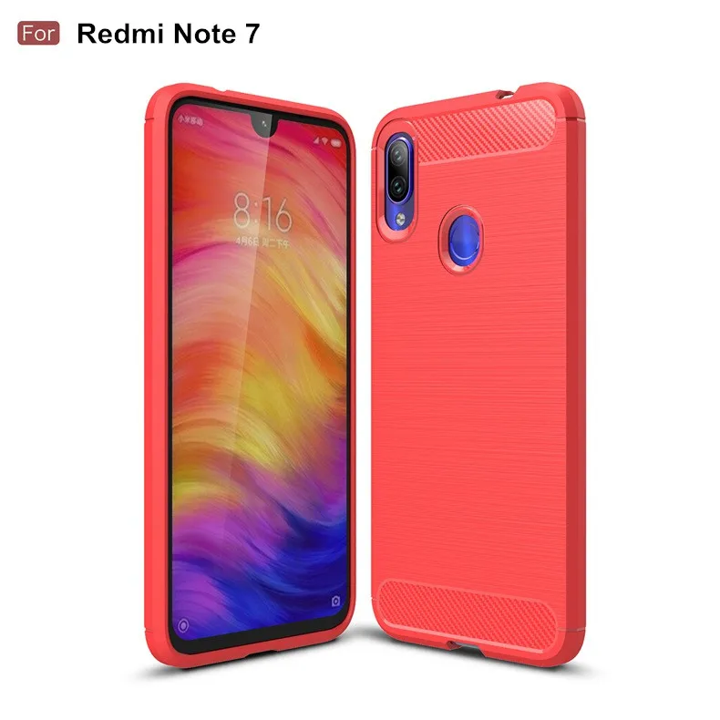 

Carbon Fiber Case For Xiaomi Redmi Y3 Note 7Pro Silicone Back Cover For Redmi 7 Note 7S 7 6 5 Pro 4X 5A 5Plus 6Pro Soft TPU Case