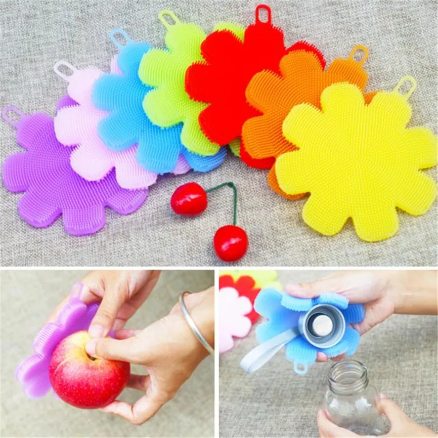 

Dishwashing Brush Food Grade Silicone Dishwashing Sponge Brush Antibacterial Kitchen Cleaning Pad Cleaning Tools Nov#1