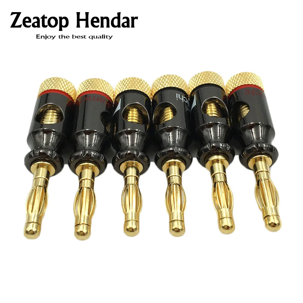

8Pcs Nakamichi 4mm Banana Plug Spiral Type 24K Gold Screw Stereo Speaker Audio Copper Terminal Adapter Electronic Connector