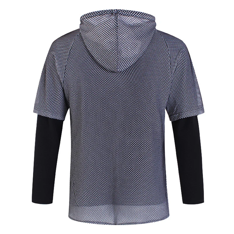 2017 новая мужская Тонкая трендовая футболка с длинными рукавами Мужская