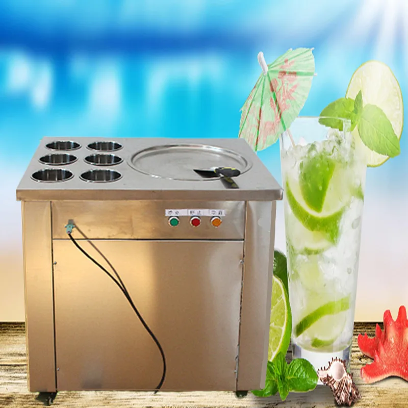 

free ship CE approved 110V 220V flat pan freezing ice cream machine frying ice cream machine fried ice cream roll machine