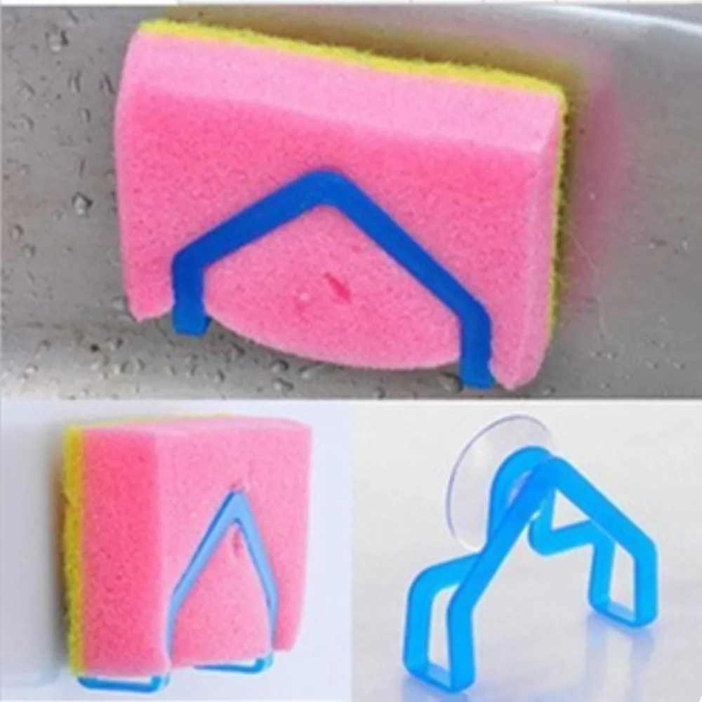

2PC Bathroom Shelf Sponge Clothes Storage Rack Suction Kitchen Clean Holder Clip Rag Hollow Drain Rack Soap Hanging Shelves L3