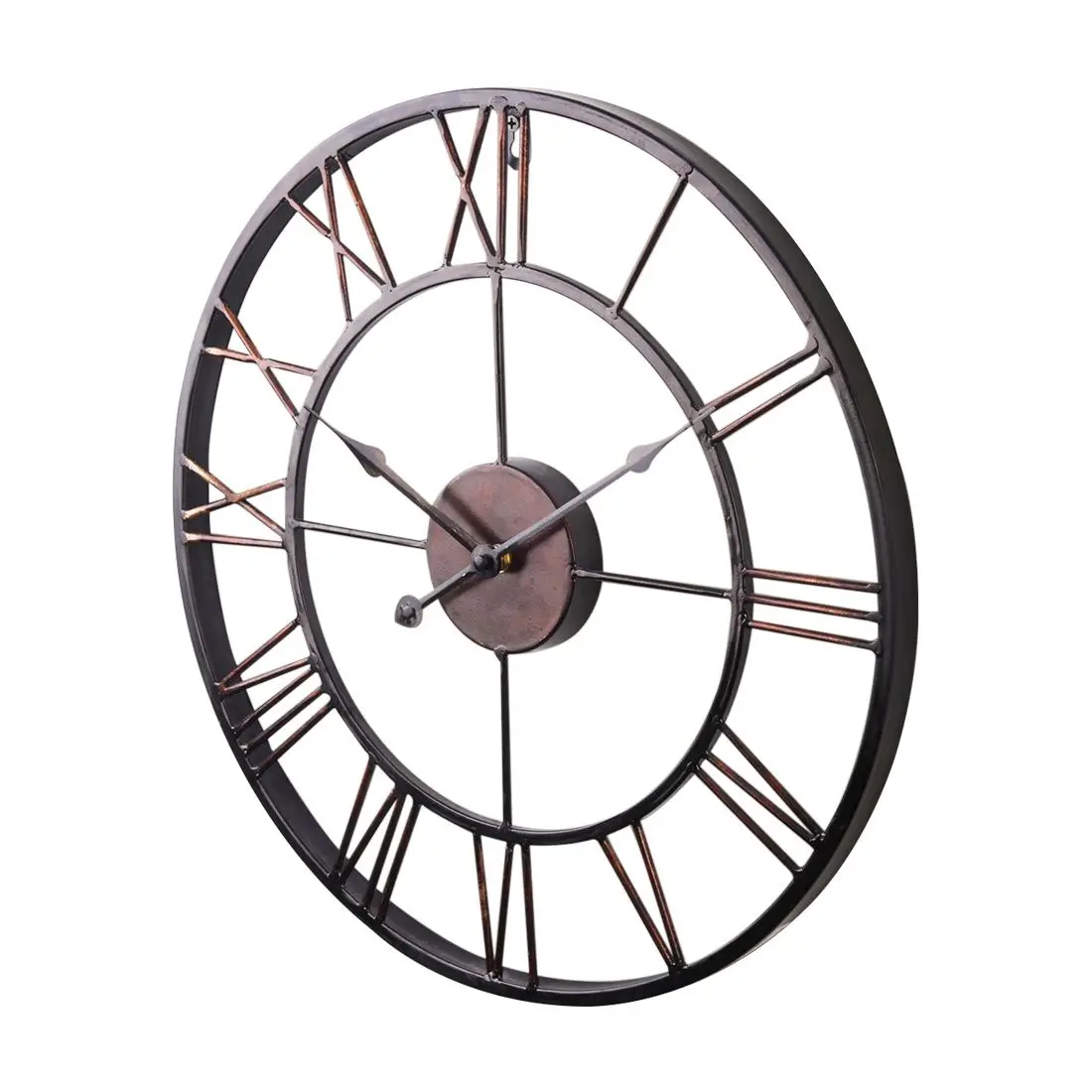 

Hot Sale Extra Large Vintage Style Statement Metal Wall Clock Country Style - Chocolate color