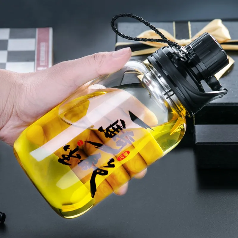 

750ML/1000ml Large capacity Portable Glass Water Bottle with protective bag Drinking healthy glass teapot sports travel bottles