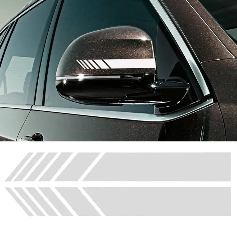 2x Car Side Mirrior Vinyl Graphic Sticker 15*3cm Car Rear View Side Mirror Body Stripe Vinyl Sticker Decal DIY Car Body Decals