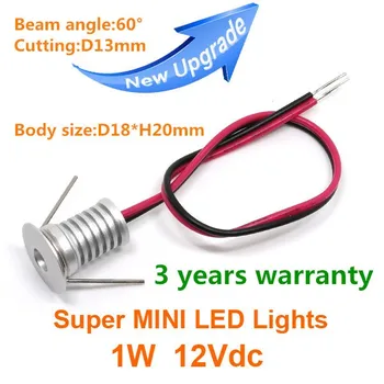 

Factory outlet Mini LED Downlight, Ceiling LED Puck Light, 1W LED Mini Spot Cabinet Light 15mm Cutting 60 Degree DC12V 24PCS/LOT
