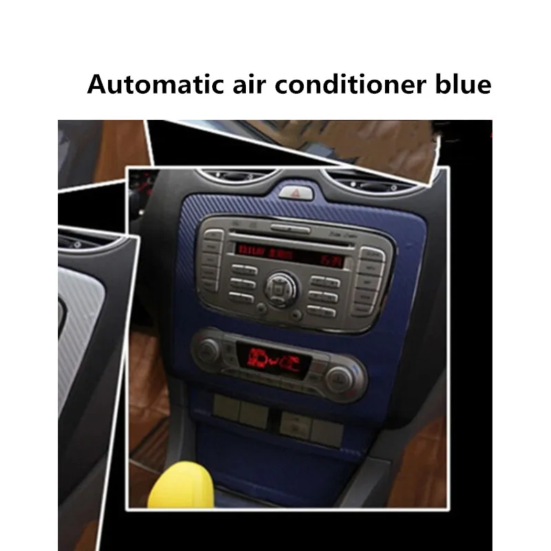 Автомобильный интерьер, Центральная панель управления, наклейки на выходе, наклейка из углеродного волокна, автомобильный Стайлинг для Ford Focus 2 MK2, автомобильные аксессуары - Название цвета: Automatic air blue